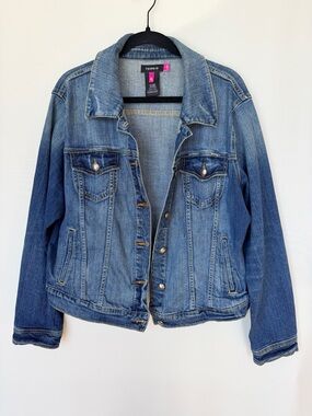 Torrid Stretch Denim Jacket 1X – Classic Blue Jean Jacket Plus Size